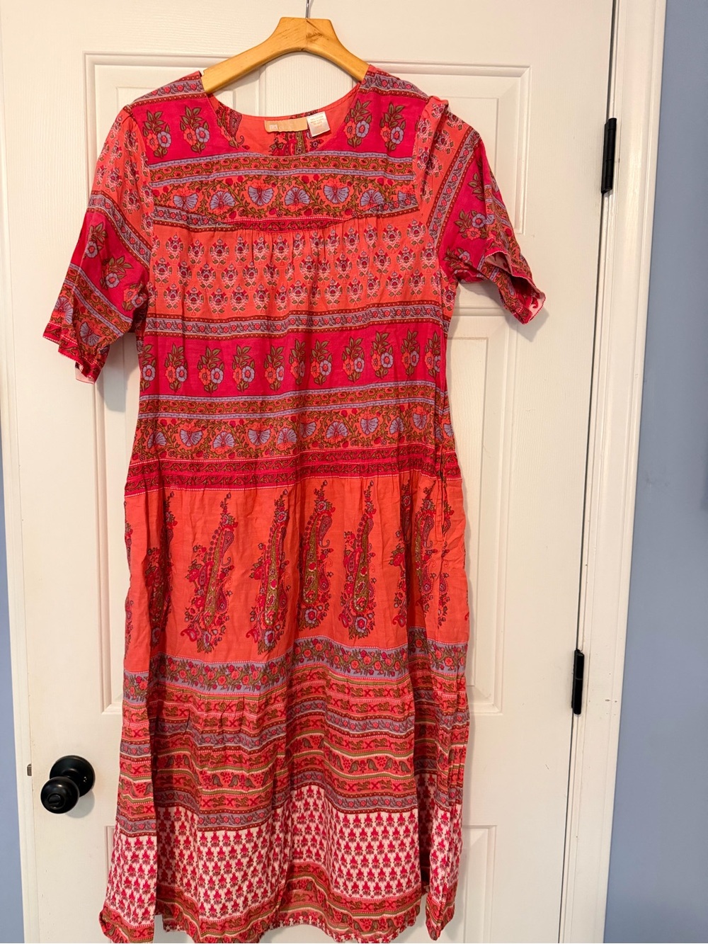 Women’s Coral & Pink Maxi Dress - Boho Floral Print